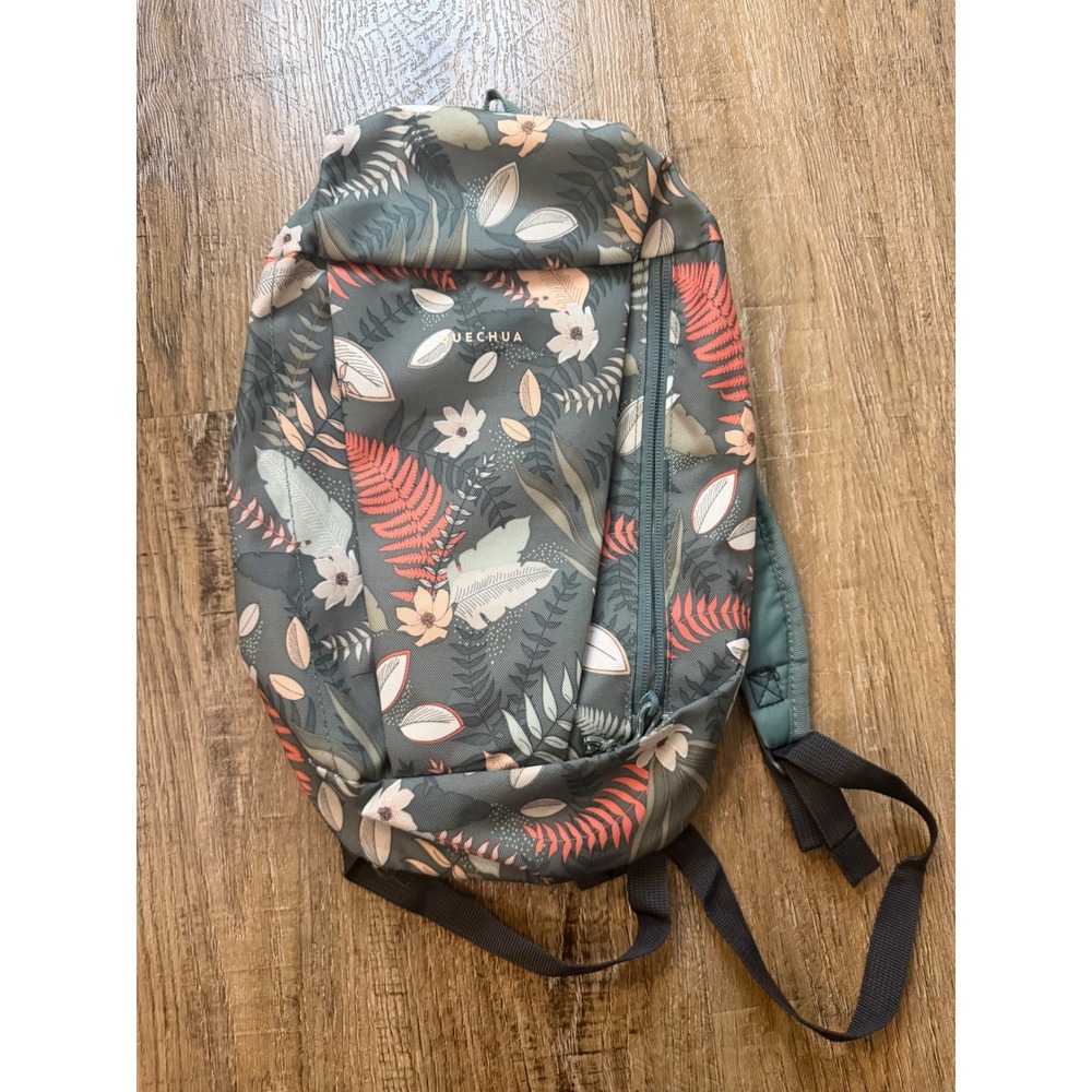 Quechua NH Arpenaz 100 10L Luxurious‎ Floral Backpack Teal Coral Hiking Daypack